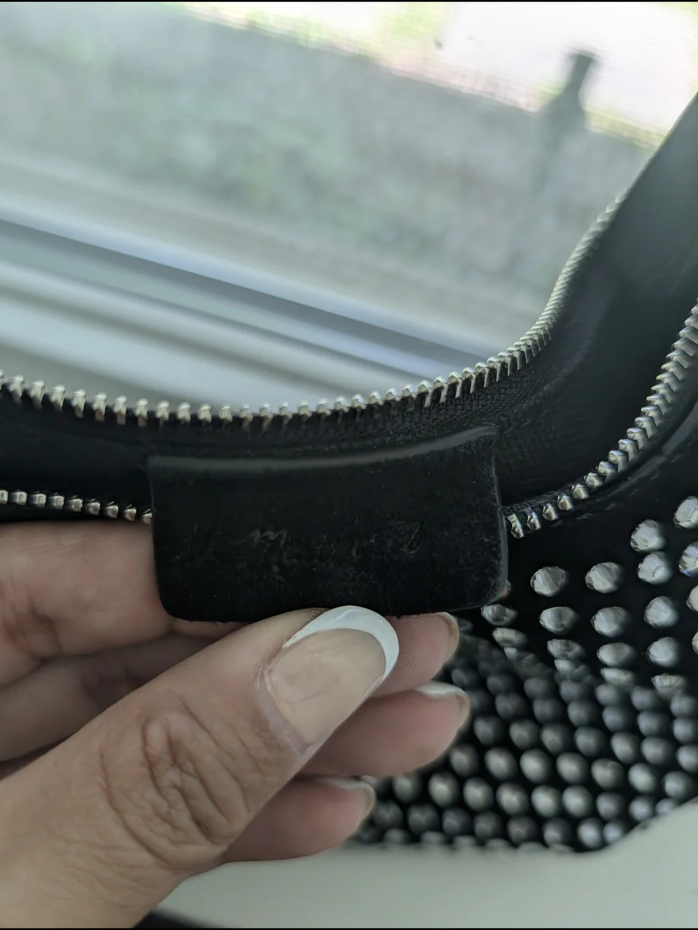 Madewell Black Rhinestone-Studded Hobo Shoulder Bag